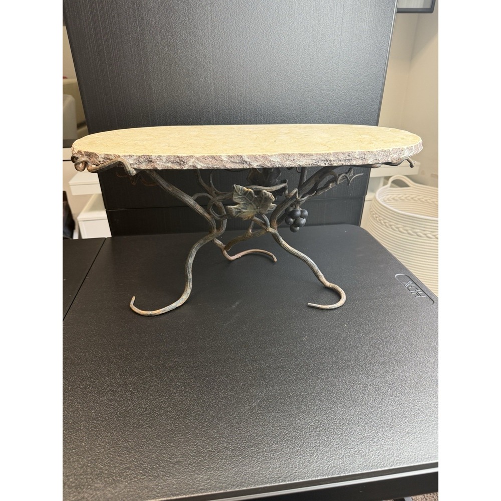 Bella Toscana Italy Marble Server Wrought Iron Vineyard